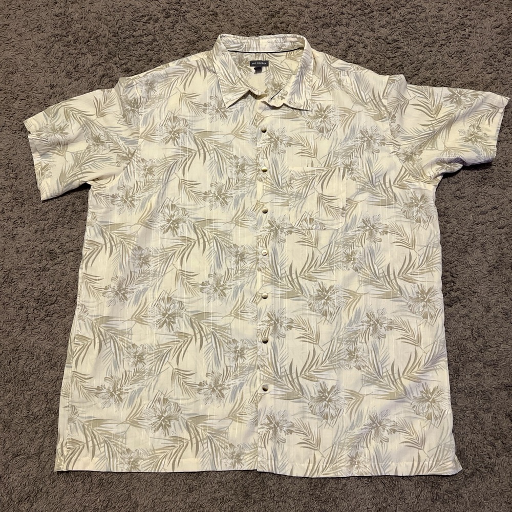 Van Heusen Light Beige Floral Men's aloha Shirt